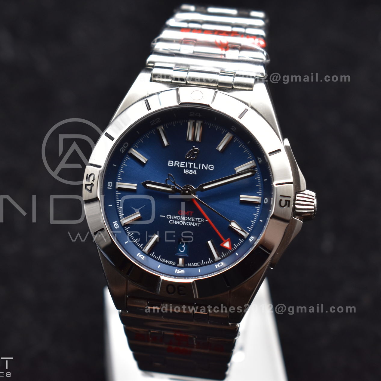 Breitling BLS Factory Chronomat Automatic 1:1 Best Edition GMT 40mm Blue Dial On SS Bracelet A2836